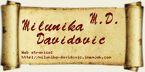 Milunika Davidović vizit kartica